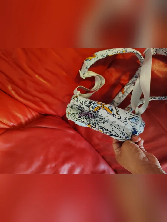 Vera Bradley White Quilted Backpack with Multicolor Butterfly Floral Print - Picture 4 of 5